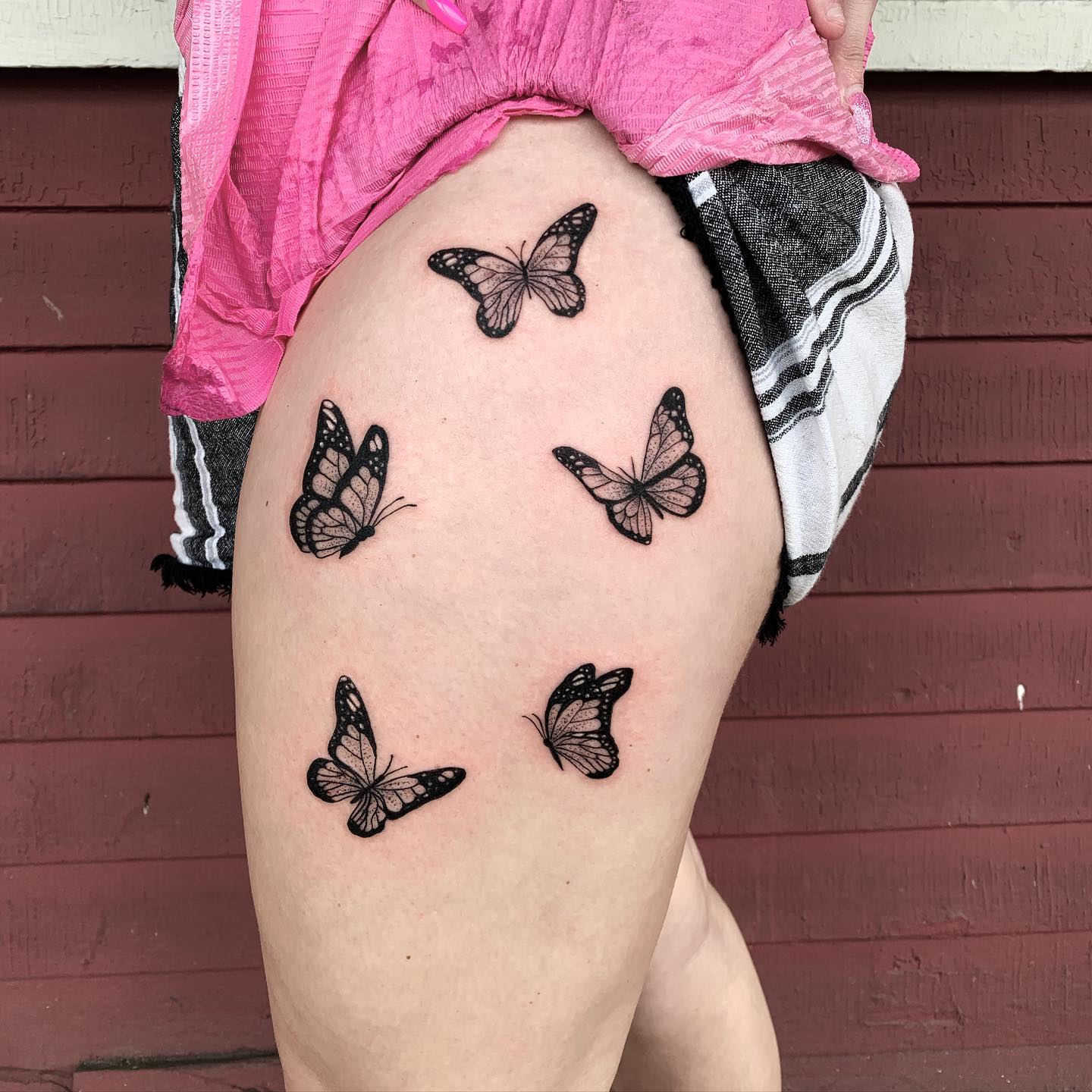 Amazing Designs for Butterfly Tattoos on the Thigh 91tattoos