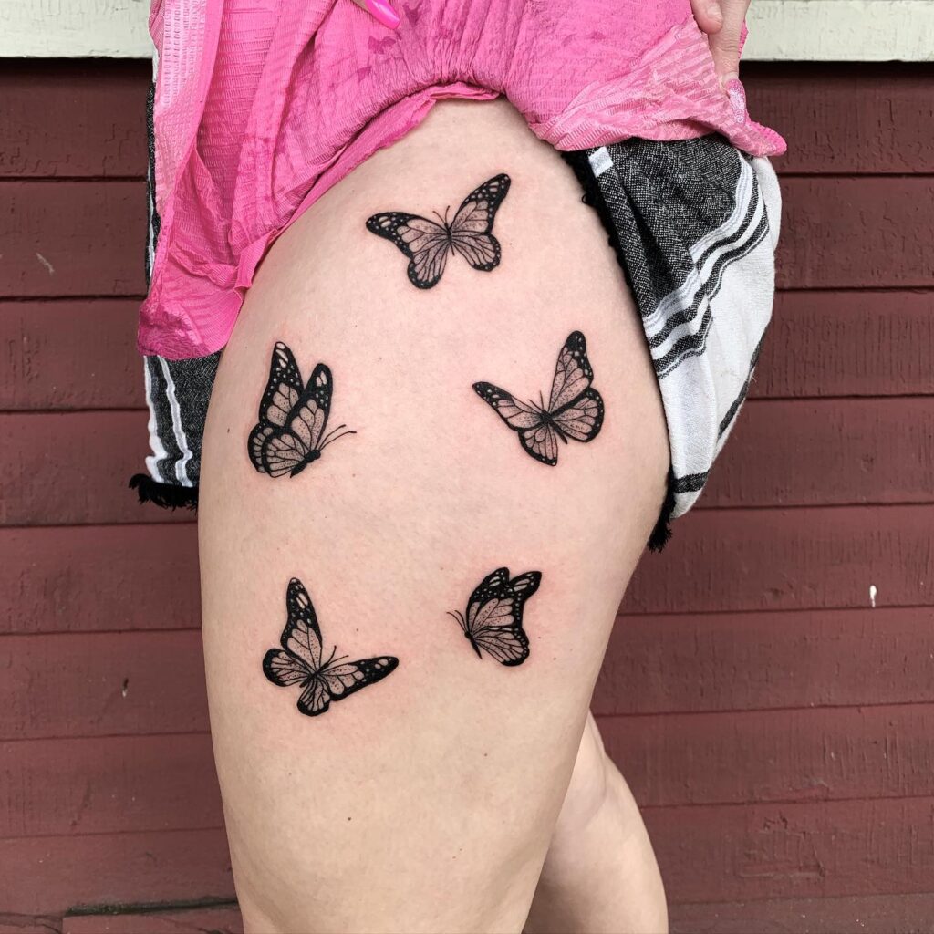 28+ Top Butterfly Tattoos on the Thigh - September 2023