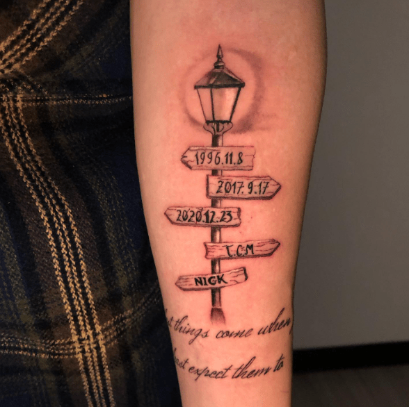 30 Street Sign Tattoo Ideas For Men  Navigational Designs