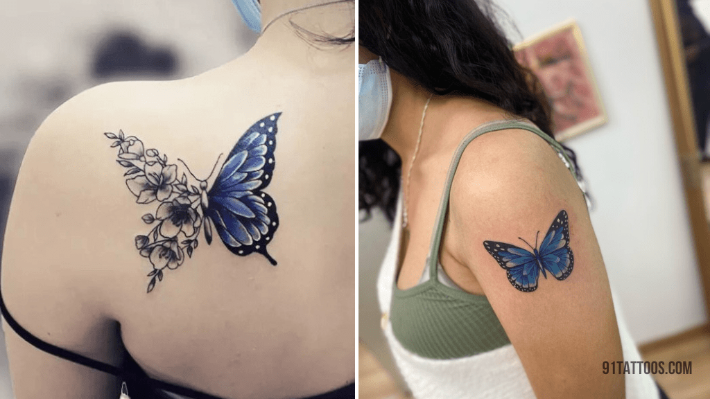 40+ Blue Butterfly Tattoo Ideas for Women - September 2023
