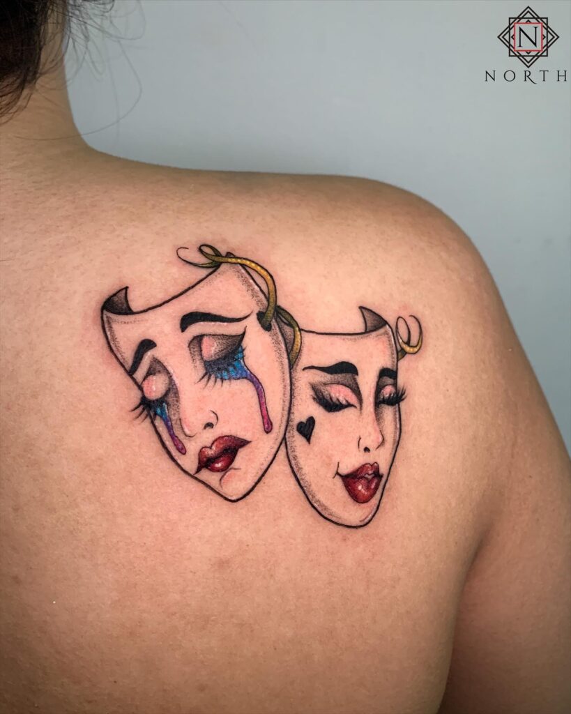 laugh now cry later female tattoo