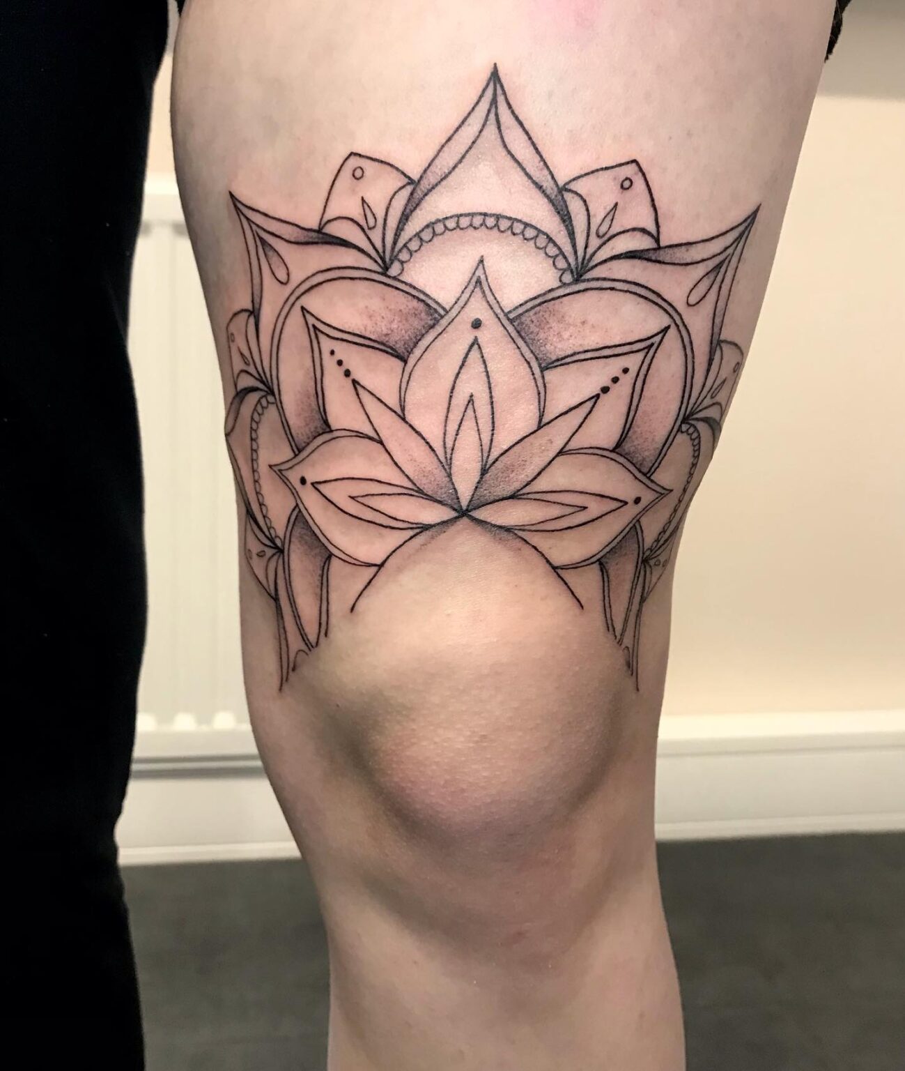 Amazing Above Knee Tattoo With Meaning December