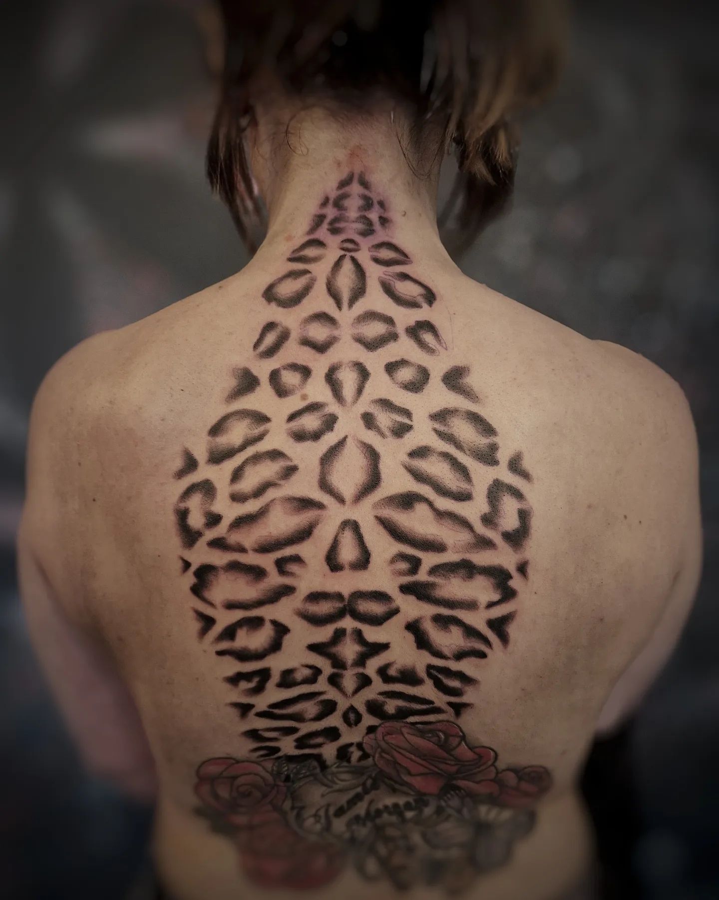 Majestic Full Back Leopard Print Tattoo 