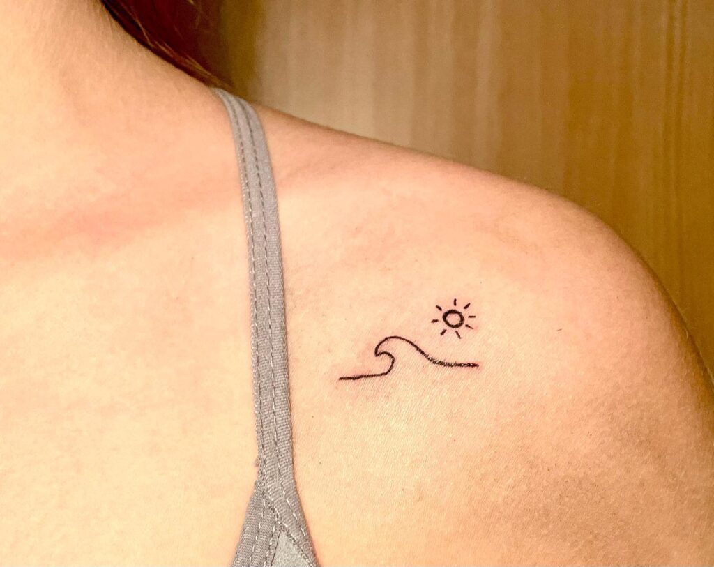 Wave and sun tattoo meaning  explained   MyTatouagecom