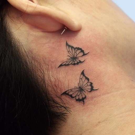 Top 15+ Behind The Ear Butterfly Tattoos For Women - July 2023