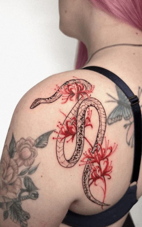 red lily flower tattoo｜TikTok Search