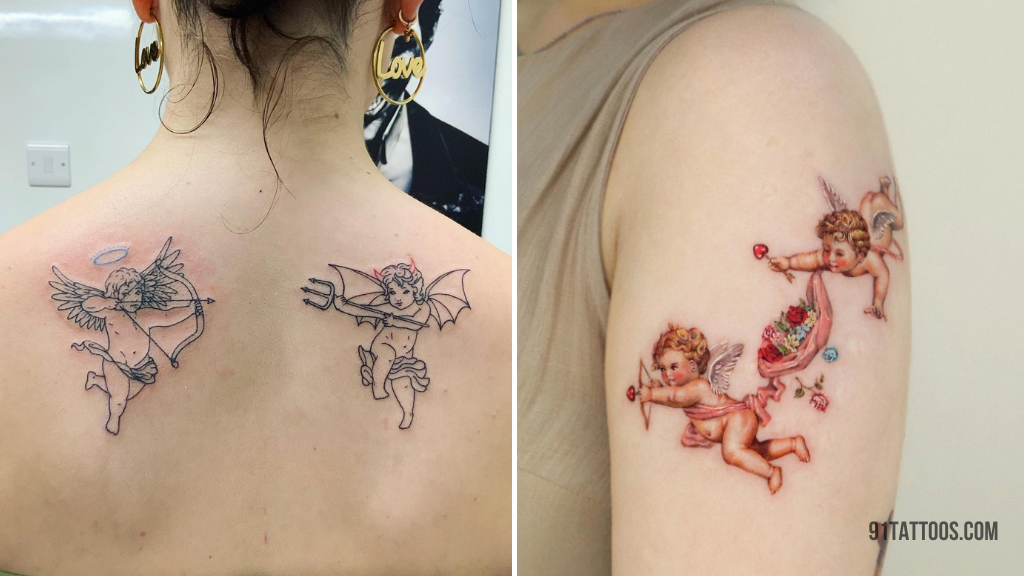 40 Beautiful Angel Tattoo Ideas  Guardian Baby Angel Designs