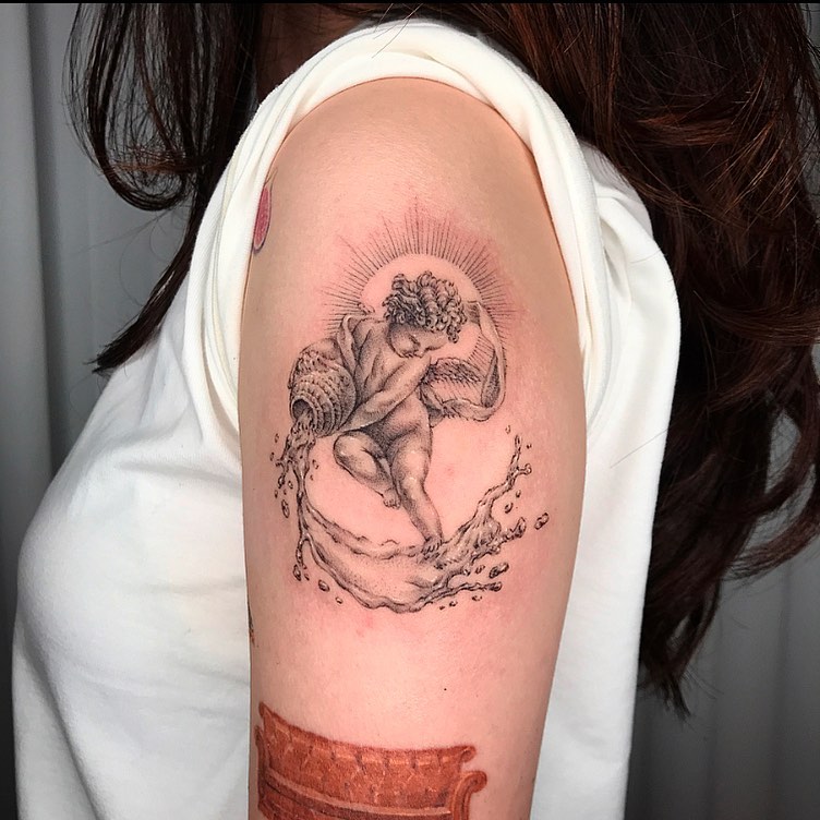 baby angel tattoos for girls