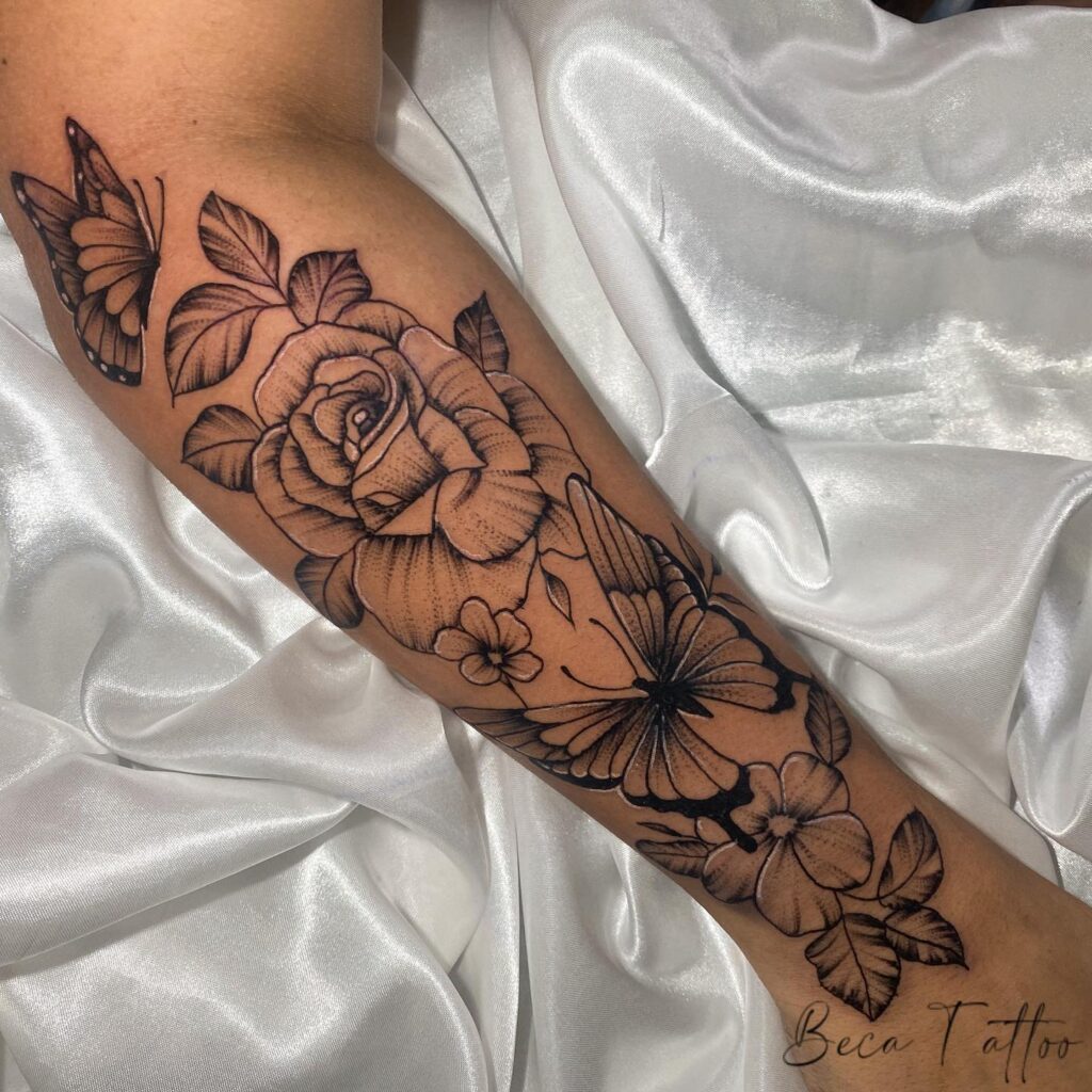 Flower Half Sleeve Tattoo Forearm | Best Flower Site