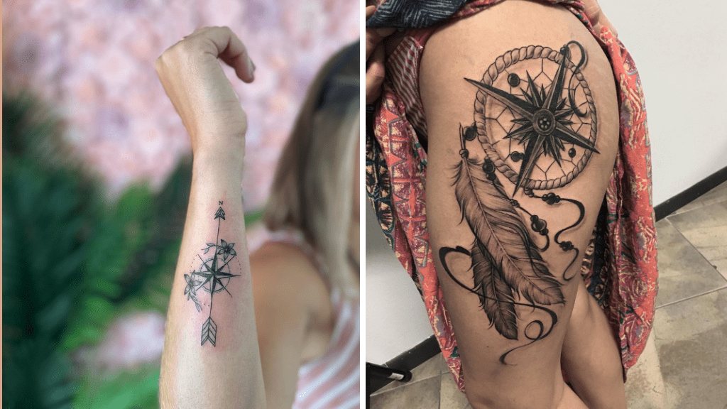 Cute Compass Tattoo Designs For Girls 2023, ATTRACTIVE Compass Tattoos For  Ladies